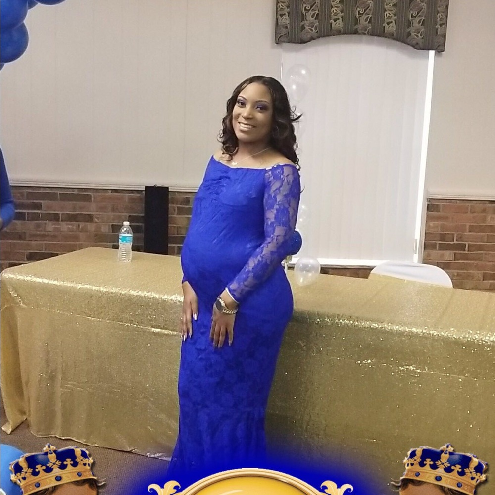 Blue lace mermaid dress